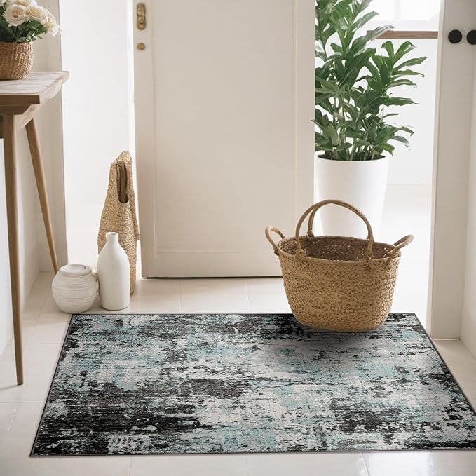 Washable Area Rugs 2'x3' Non-Slip Modern Abstract Soft - Image 3