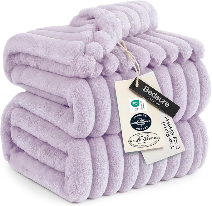 Bedsure GentleSoft Lavender Fog California King Size Blanket by BEDSURE