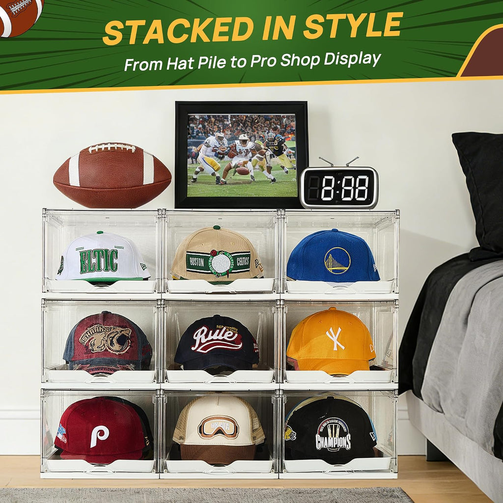 Vtopmart 2 Pack Stackable Baseball Caps Organizer, Each Holds 12 Hats