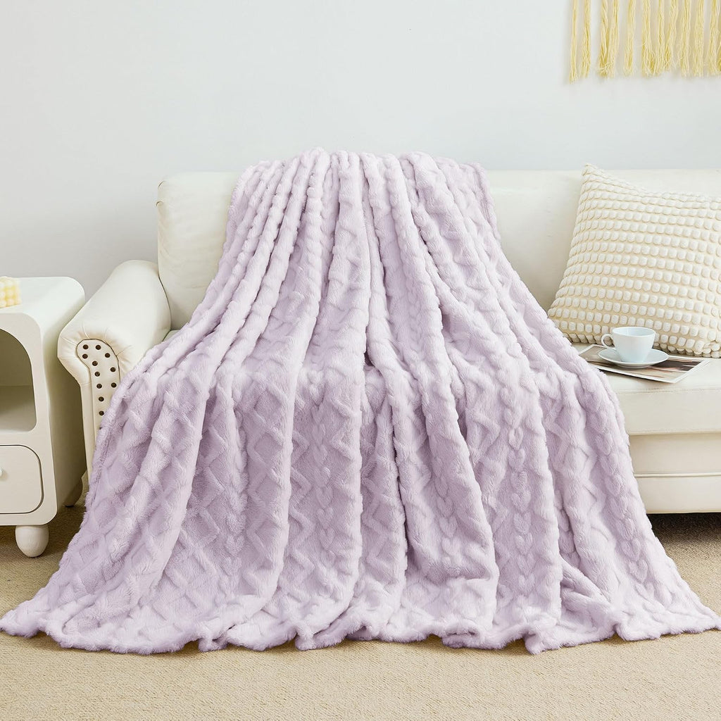 Aganear Fleece Throw Blanket for Couch Sofa 50"x60" Purple