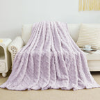 Aganear Fleece Throw Blanket for Couch Sofa 50"x60" Purple