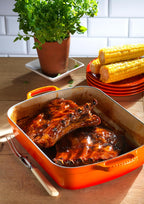 Le Creuset Enameled Cast Iron Rectangular Roaster, 5.25 qt., Flame
