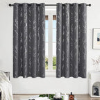 Deconovo Grey Blackout Curtains, Thermal Insulated Soundproof Drapes, 52 x 63 - Image 2