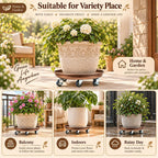 1 Pack 23 Inch Metal Plant Caddy, Copper