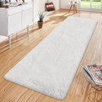 Runner Rug for Bedroom White 2x6ft Fluffy Area Rug Bedside Runner Rug for Kids - Image 4