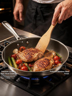 Redchef Titanium Ceramic Nonstick Frying Pan 9.5" & Lid, Oven Safe to 600F