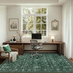 5x7 Area Rugs Living Room Rug: Washable Vintage Distressed Floral Rug No Slip - Image 6