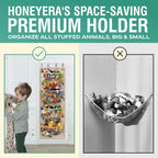 Honeyera The Original Storage for Stuffed Animals, Over Door Organizer for Stuffies, Baby Accessories, Toy Plush, Breathable Hanging Pockets Big Girls Toddler Large Bag