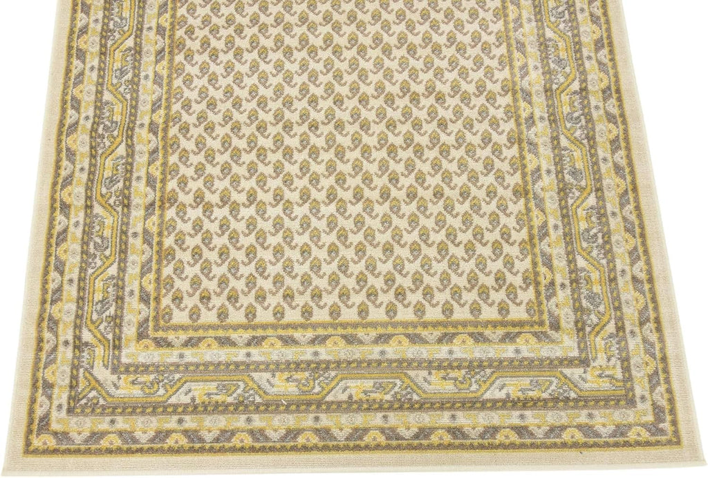 Unique Loom Williamsburg Collection Traditional Border with Dotted Center Area Rug, Rectangular 4' 0" x 6' 0", Beige/Yellow