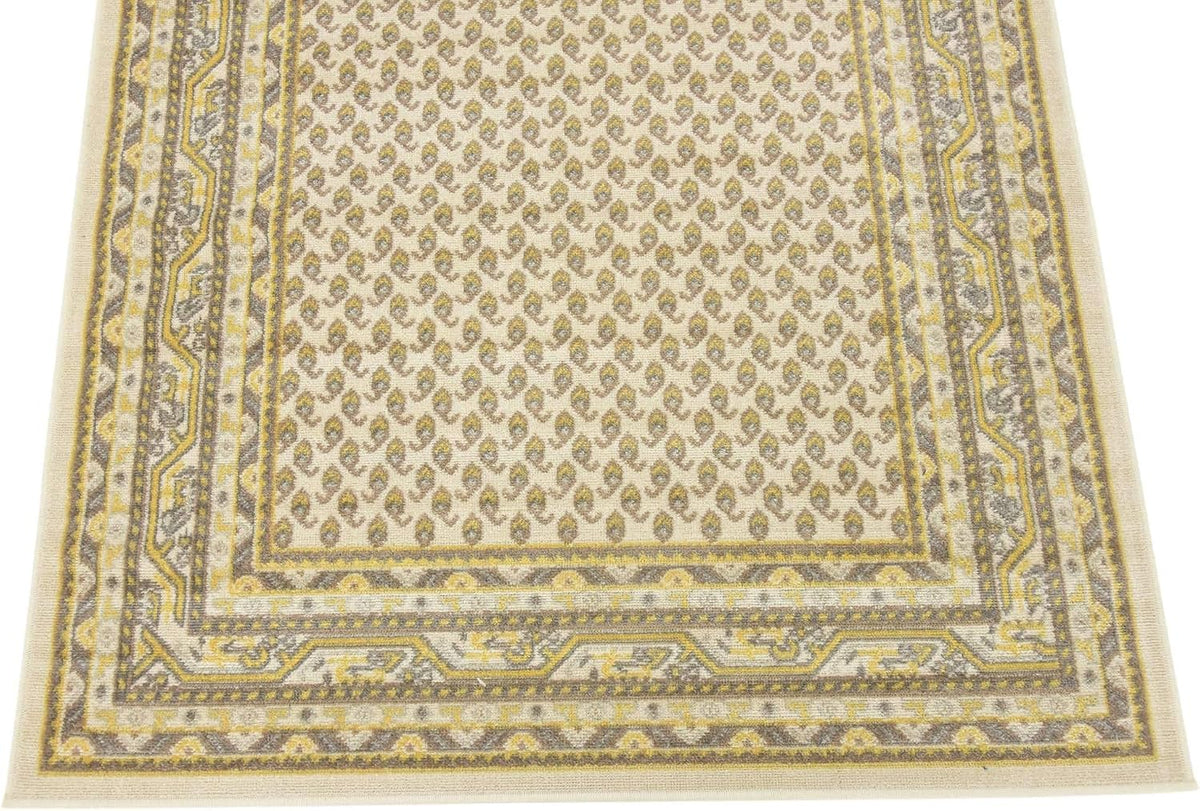 Unique Loom Williamsburg Collection Traditional Border with Dotted Center Area Rug, Rectangular 4' 0" x 6' 0", Beige/Yellow