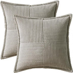 MIULEE Light Grey Corduroy Pillow Covers 16x16 Inch - Image 6