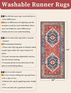 SERISSA Boho Washable Runner Rug, 2x6 Rug Runner Non-Slip Vintage Rust Hallway - Image 2
