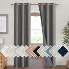 NICETOWN Grizzle Gray Vintage Linen 100% Blackout Curtains by NICETOWN