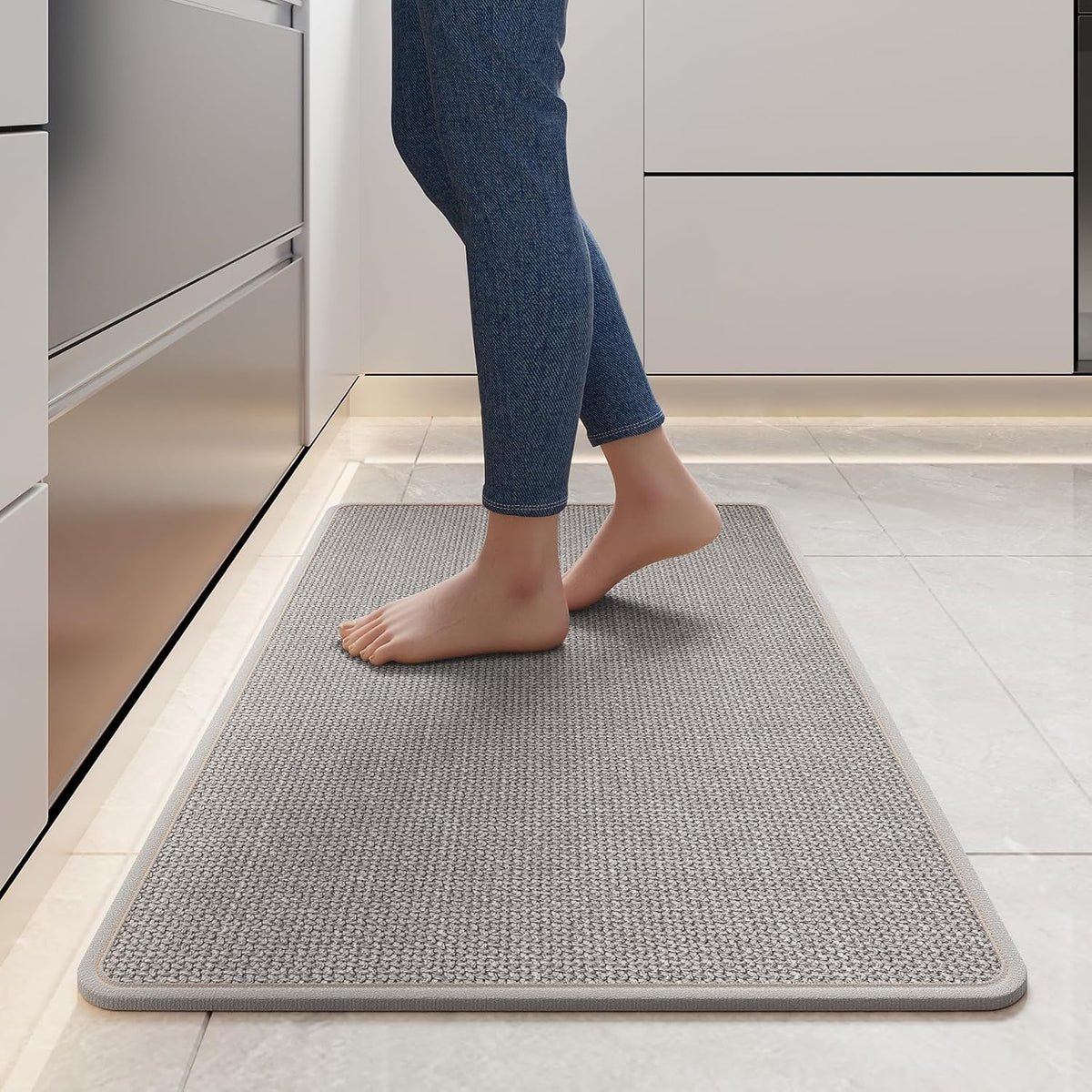 YDKGL Kitchen Rugs Kitchen Mats for Floor Non Slip Washable Gray 17"x30"