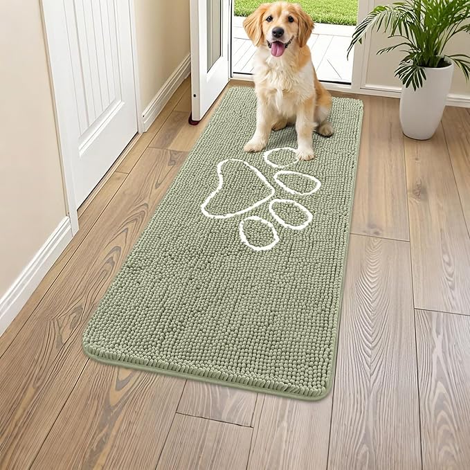 Smiry Dog Door Mat for Muddy Paws, Absorbent Dirt Trapper Non Slip Quick Dry by Smiry
