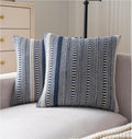 Cethom Boho Throw Pillow Covers 18x18 Inch Set of 2, Farmhouse Decorative Couch Pillow Cases, Navy Blue Accent Pillows of Bed, Sofa Bedroom Living Room Home Decor Cushion Cover