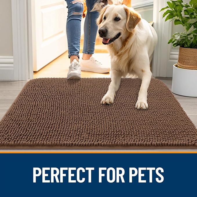 OLANLY Dog Door Mat for Muddy Paws 30x20, Absorbs Moisture and Dirt, Absorbent - Image 6
