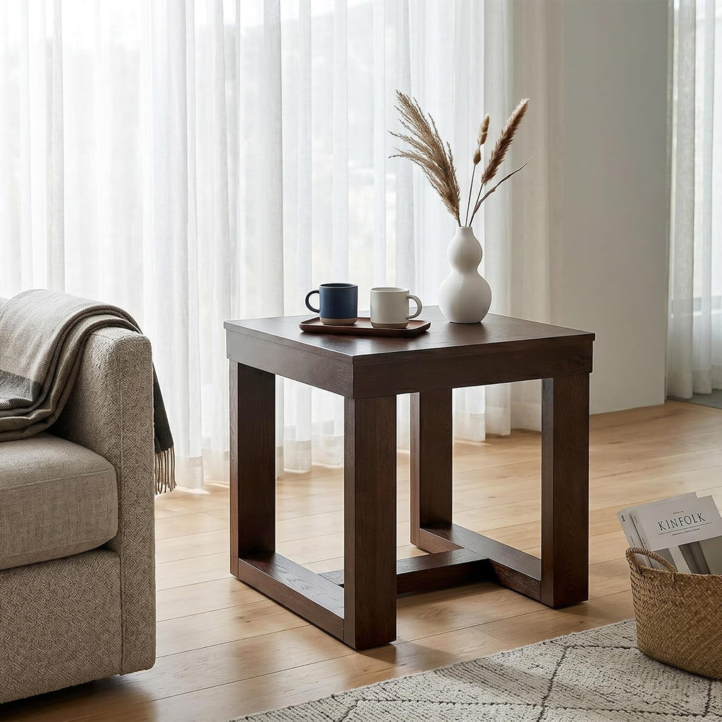 Signature Design by Ashley End Table, Oversized Square, Dark Brown