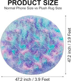 4x4 ft Tie Dye Rainbow Round Rug - Image 2