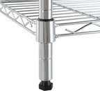 Amazon Basics 5-Shelf Tower Adjustable Storage Shelving Unit, Chrome, 16" x 16" x 54", 150 lbs Per Shelf