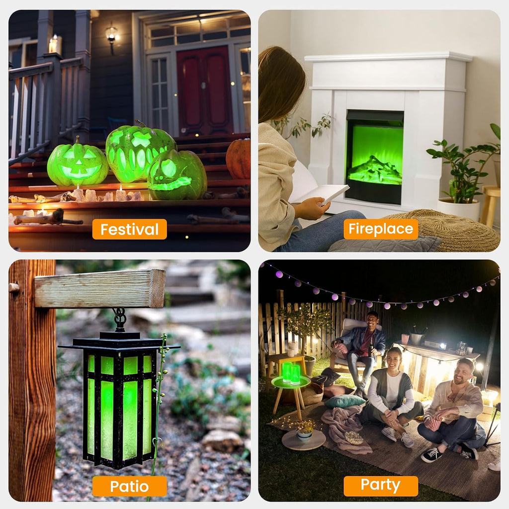 Hompavo 【Upgraded】 Flame Lights with Remote, Timer, 4-Mode Rechargeable