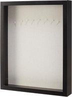 Amazon Basics 8.5" x 11" Shadow Box Wood Rectangular Frame for Display Photos, Memorabilia, Black