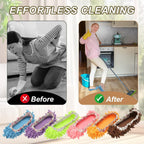 uxcell 4Pcs Mop Slippers Mop Socks Microfiber Shoe Covers Washable Pink