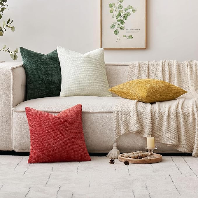 MIULEE Pack of 2 Couch Throw Pillow Covers 20x20 Inch Neutral Pure White Modern - Image 2
