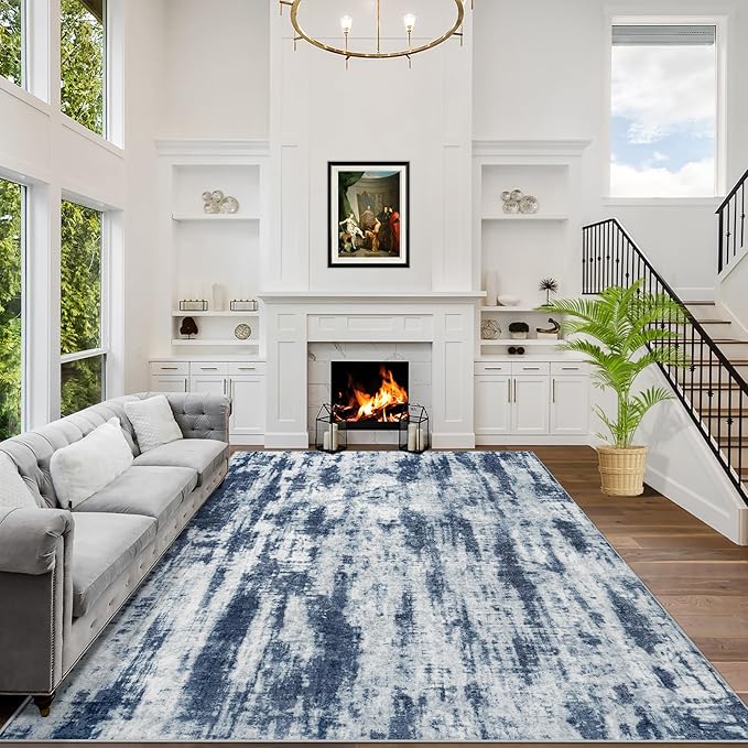 10x14 Area Rugs Washable Rug: Modern Abstract Living Room Rug Soft Anti-Skid by GENTDRIZZ