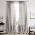 Nanspring Light Gray Linen Curtains 102 Inches Long by Nanspring
