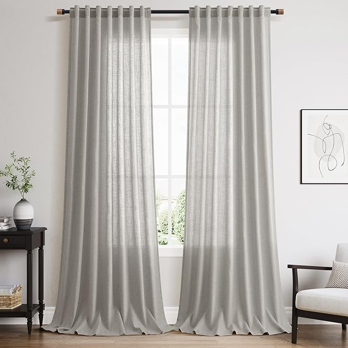 Nanspring Light Gray Linen Curtains by Nanspring