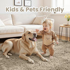 8x10 Area Rugs for Living Room Rug: Soft Fluffy Shag Gray Camel Rugs for Bedroom - Image 3