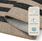 Lahome Enfys Modern Geometric Easy Jute Entryway Rug, 4x6 Black Washable Carpet - Image 5