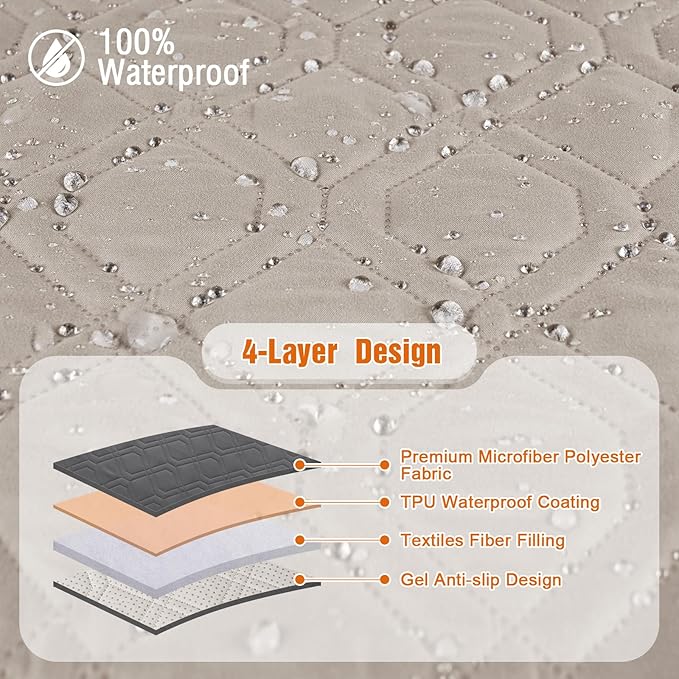 VANSOFY Waterproof Recliner Couch Covers, Sofa Covers 1-Piece Washable - Image 6
