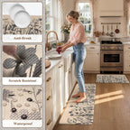 KIMODE Anti Fatigue Kitchen Mats for Floor,Farmhouse Kitchen Rugs Sets of 2