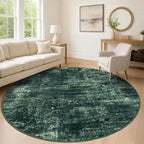 IOHOUZE Abstract Round Area Rug 8 Ft Washable Circle Rugs Large Round Rug Non by iOhouze