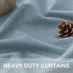 Dusty Stone Blue Completely Blackout Curtains Back Tab Loop Pocket Bedroom - Image 3