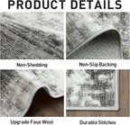 9x12 Area Rugs Washable Rug: Modern Abstract Living Room Rug Soft Anti-Skid - Image 5