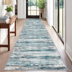 KOZYFLY Modern Abstract Hallway Runner Rug, 2.6x12 Washable Rug Runner Non-Slip by KOZYFLY