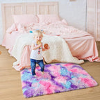 Tepook Soft Rainbow Rug for Girls Room, Cute Fluffy Girls Bedroom Rugs - Image 3