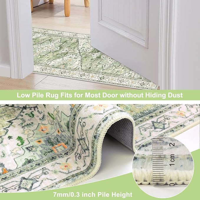 Yamaziot Washable Runner Rug, 2x6 Non-Slip Boho Vintage Hallway Rug Runner - Image 4