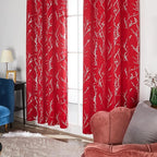 Deconovo Christmas Red Curtains, Soundproof Curtain, 52 x 95 Inch Long - Image 4