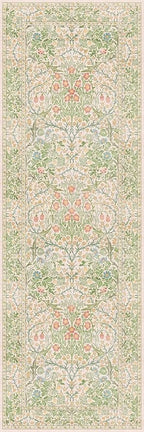 Hazo Haus Non Slip Beige Green Bathroom Runner Rug - Image 2