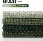 MIULEE Pack of 4 Couch Throw Pillow Covers 18x18 Inch Green Soft Decorative - Image 6