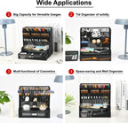 Marbrasse Mesh Pen Holder for Desk, Multi-Functional Pencil Organizer with Drawer, Desk Organizers and Accessories for Office Art Supplies (Large Black)