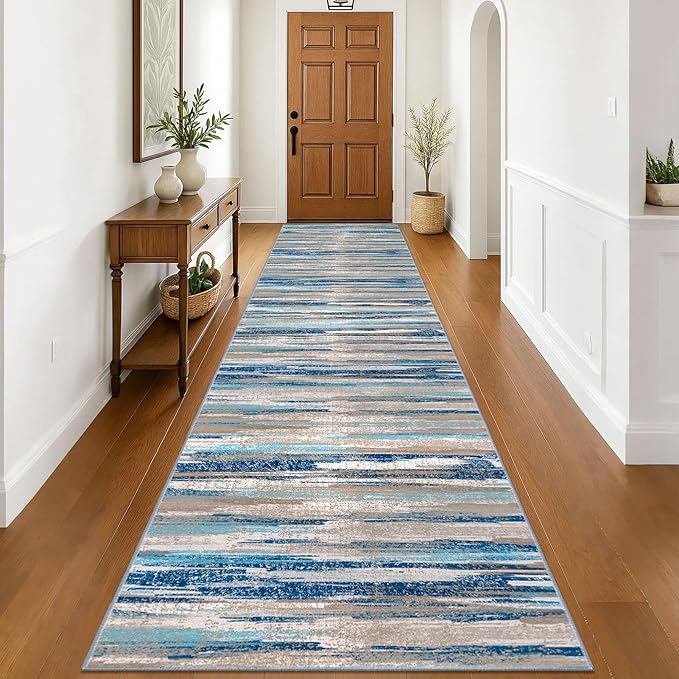 Lansny Modern Abstract Runner Rug 3x16 by lansny