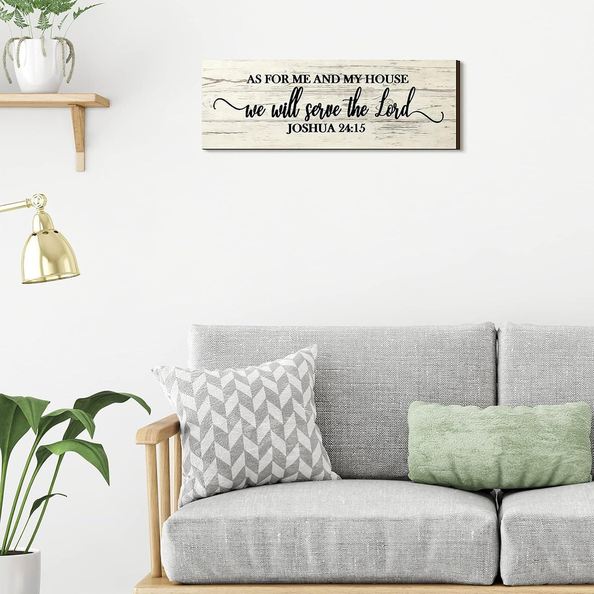 Jetec As for Me and My House We Will Serve Wall Sign, 17 X 6 Inch, Joshua