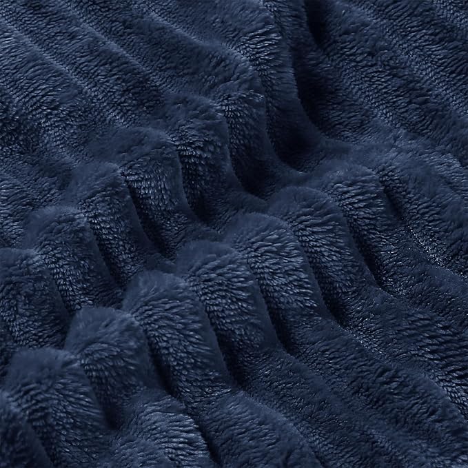 BEDELITE Fleece Throw Blanket for Couch – 3D Ribbed Jacquard Soft and Warm - Image 5