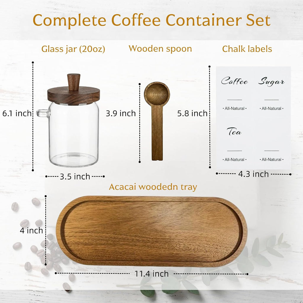 3-Pack 20oz Glass Coffee Container Set