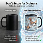 PUMPCAR 11 OZ Magic Heat Changing Color Flying G5 Cup Coffee Ceramic Mug for Anime Lovers Office Manga Pirate Gifts One Piece Merch Accessories Hot and Cold Drinks for Men Women Gifts